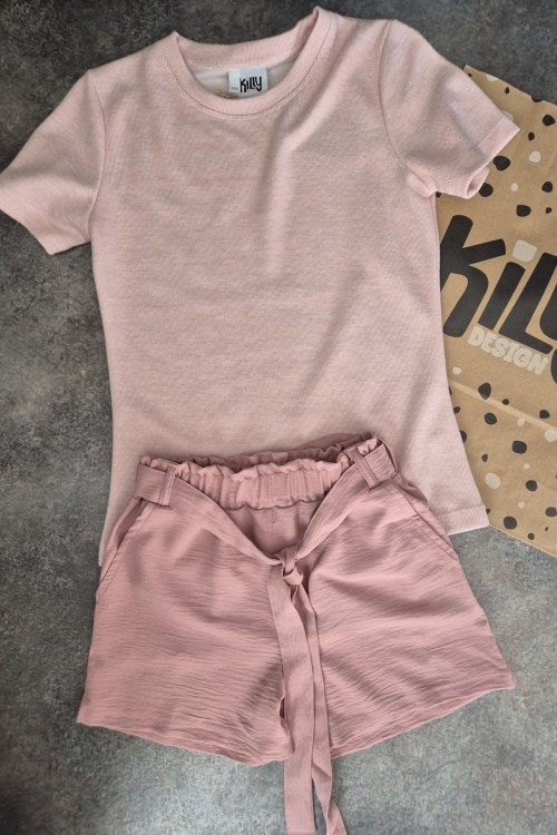 Killy design púder puha anyagú póló shorttal szettben 