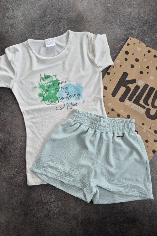 Killy design menta-ekrü szett 