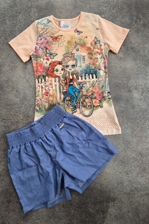 Killy design farmerhatású shortos szett 