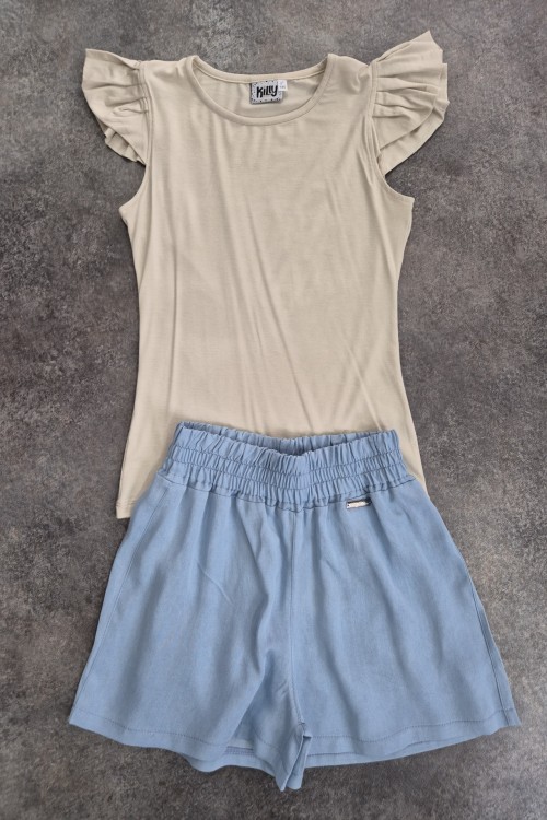 Killy design farmerhatású shortos szett 