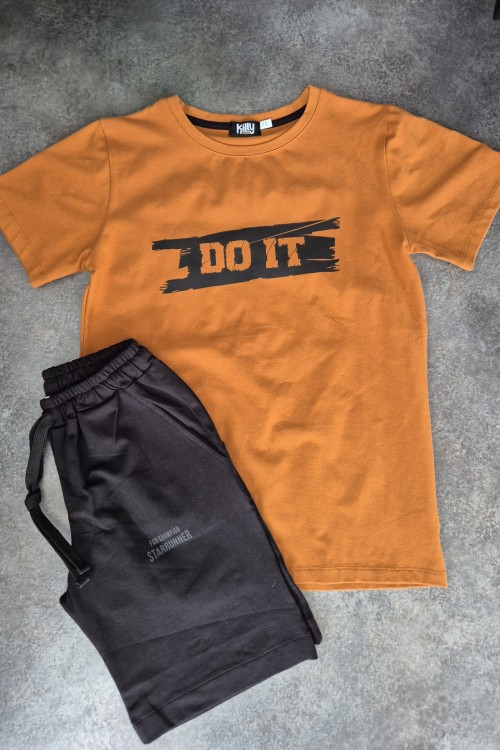 Killy design barna pólós shortos szett 