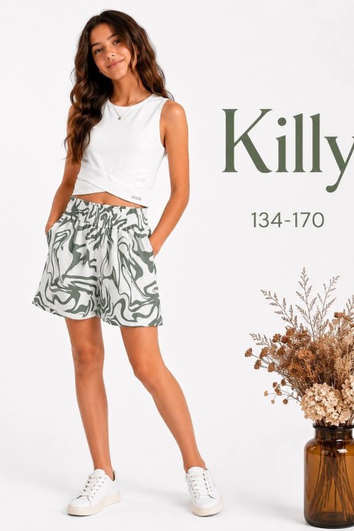 Killy design rövid fazonú ekrü trikó 