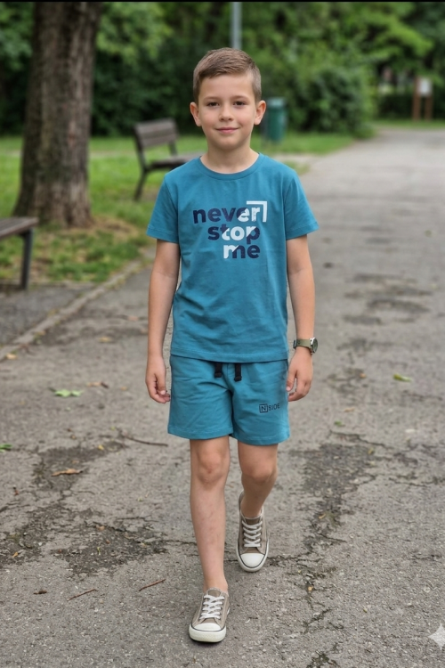 Killy design türkiz short és póló szettben 
