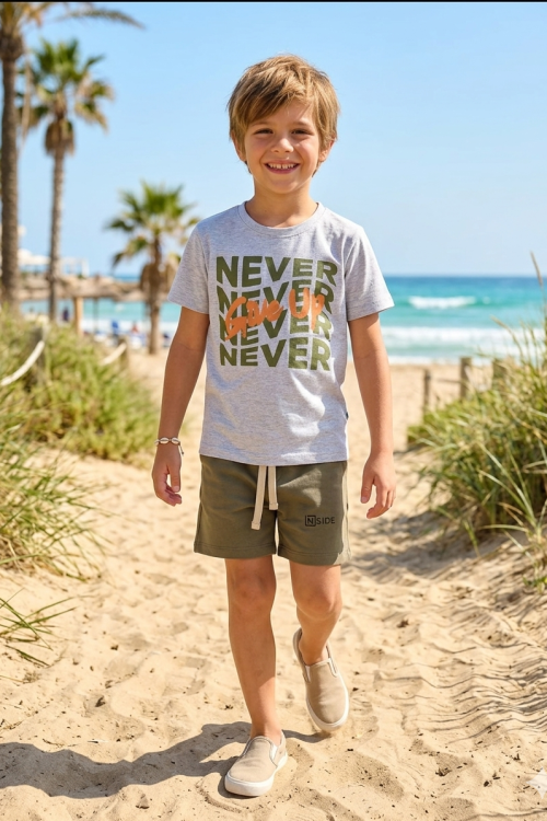 Killy design khaki shortos szett 