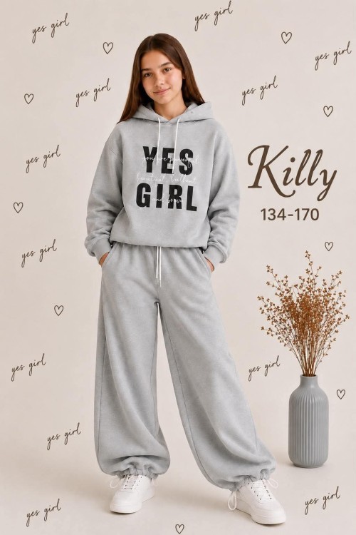 Killy design szürke lezser szett tini lányoknak 
