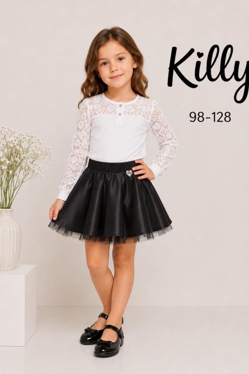 Killy design fehér hosszú ujjú alkalmi felső 