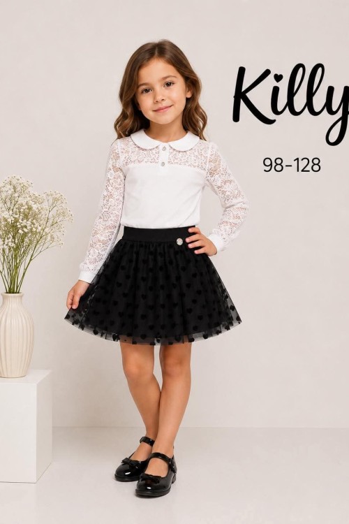Killy design fehér hosszú ujjú alkalmi felső 