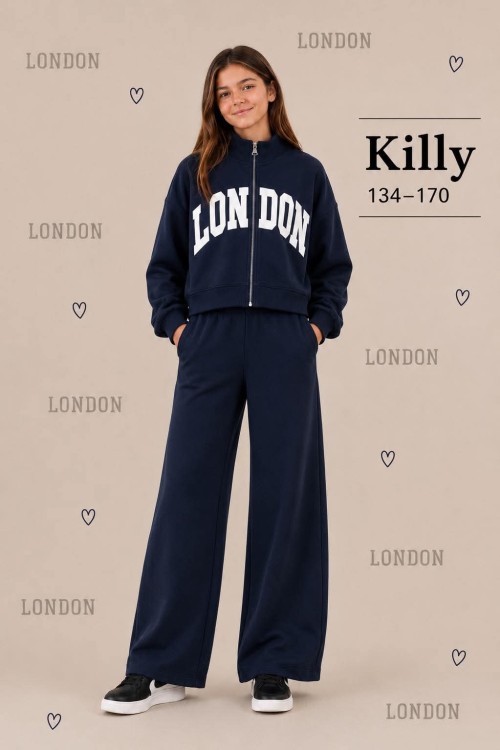 Killy design kék színű Londonos feliratú szett 