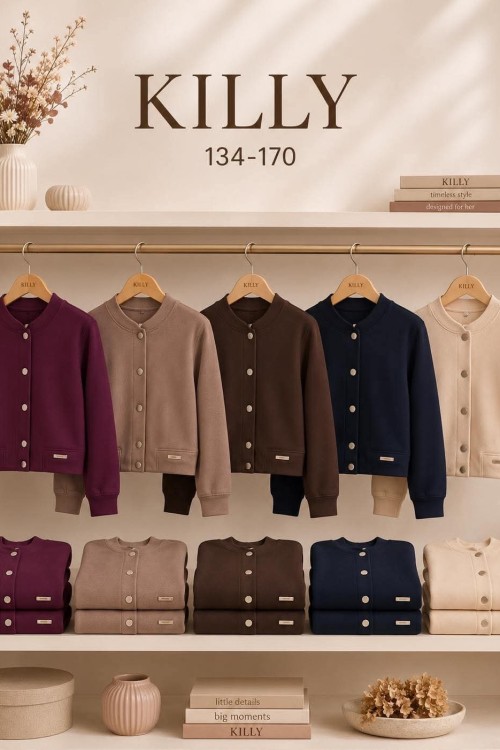 Killy design fekete gombos kabátka puha anyagból 