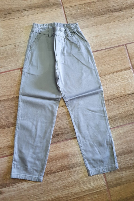 Szürke gumis derekú vászon nadrág 