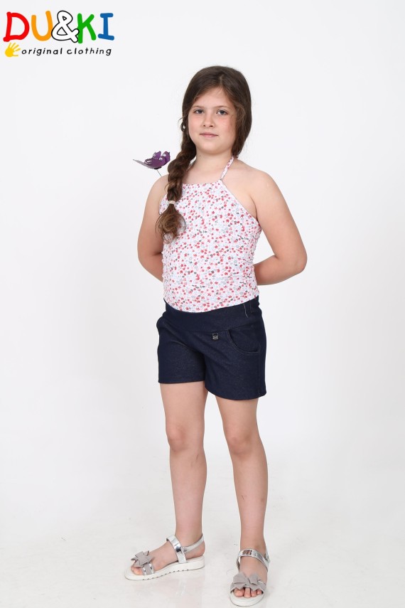 Lány overál fehér virágos 