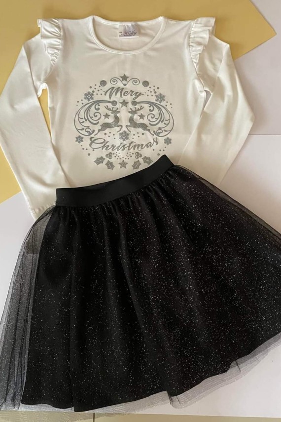 Fekete tüll szoknya felső nélkül 