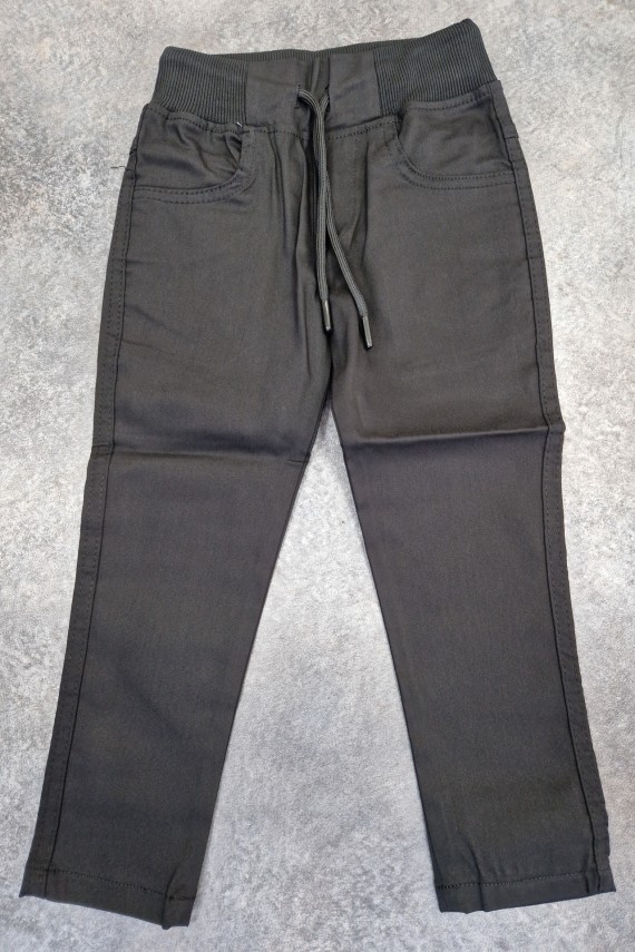 Fekete gumis derekú vászon nadrág 