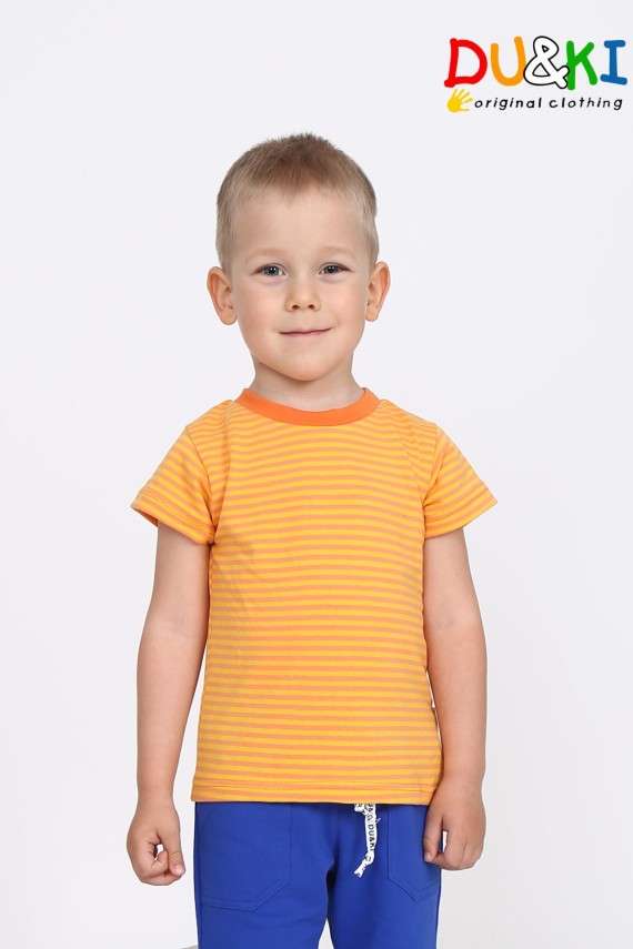 Fiú póló narancs csíkos 