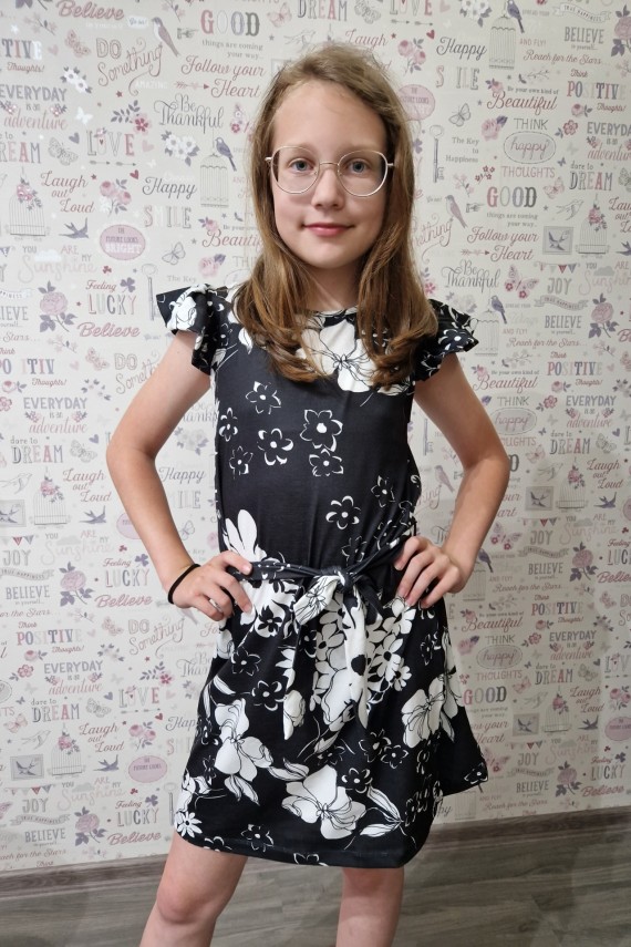 Fekete-fehér pamut ruha 