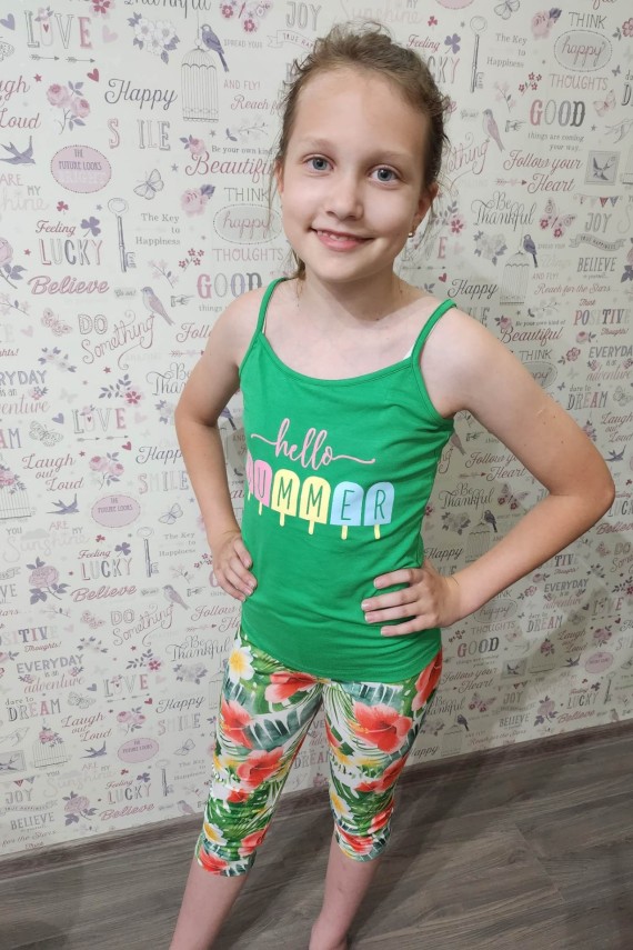 Zöld spagetti pántos trikó 