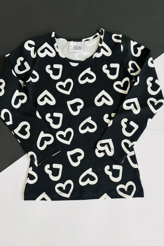 Szíves vékony hosszú ujjú póló 