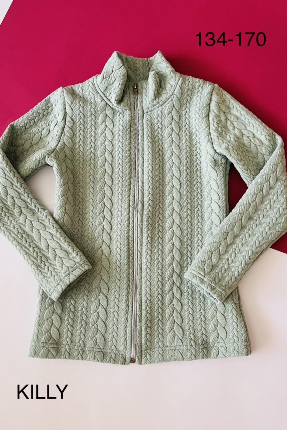 Kötött jellegű zöld kardigán 