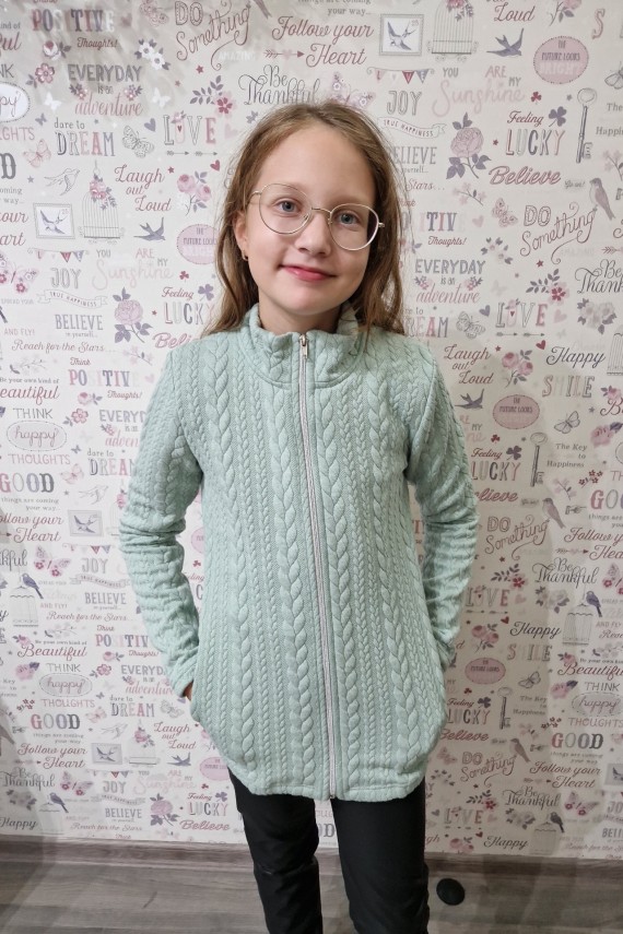 Kötött jellegű zöld kardigán 