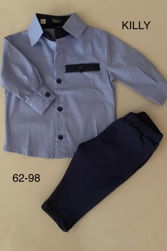 Bébi mintás ing kék alapon 