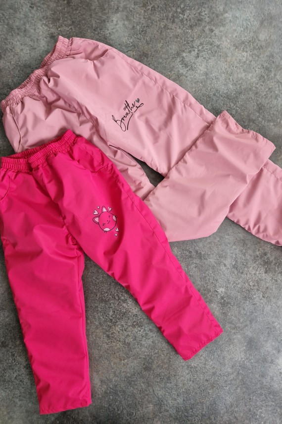 Púder színű, vízlepergető anyagú ballon nadrág 