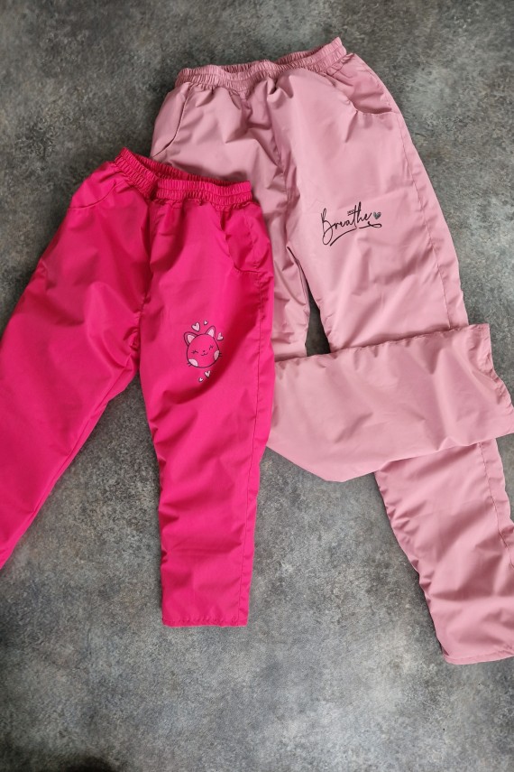 Rózsaszín vízlepergető anyagú ballon nadrág 