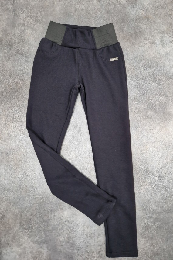 Fekete széles gumis warm meleg nadrág 