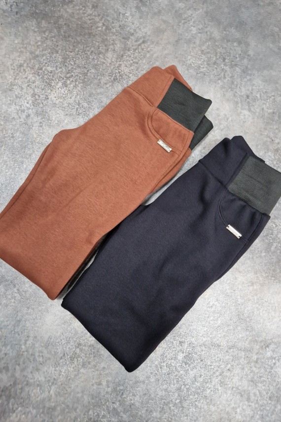 Fekete széles gumis warm meleg nadrág 