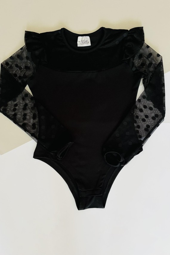 Fekete necc ujjú body 