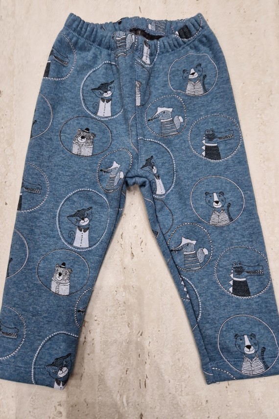 Kék krokodilos meleg warm szőrmés Bébi nadrág 