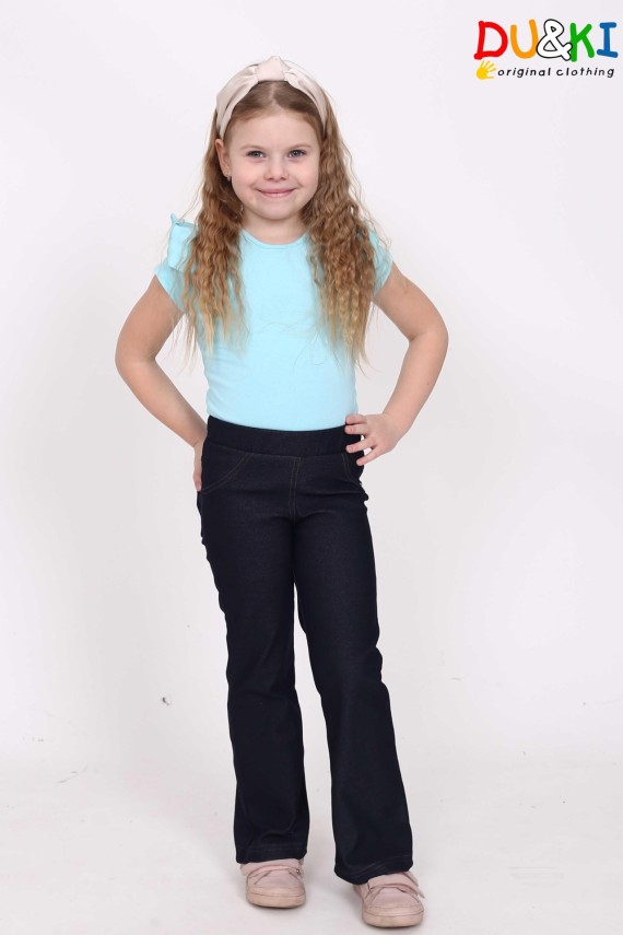 Du&ki lány farmerhatású nadrág bővülő szárral 