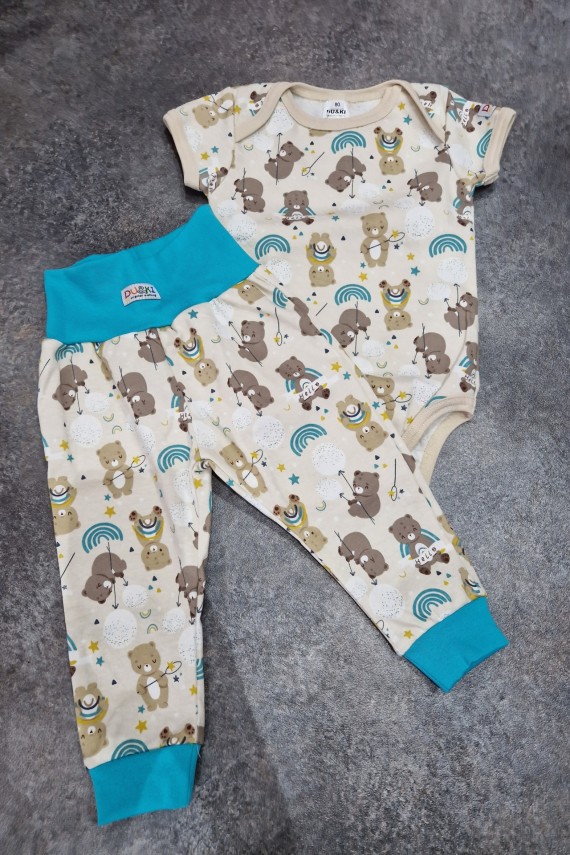 Du&ki mintás pocaknadrágos macis szett bodyval 