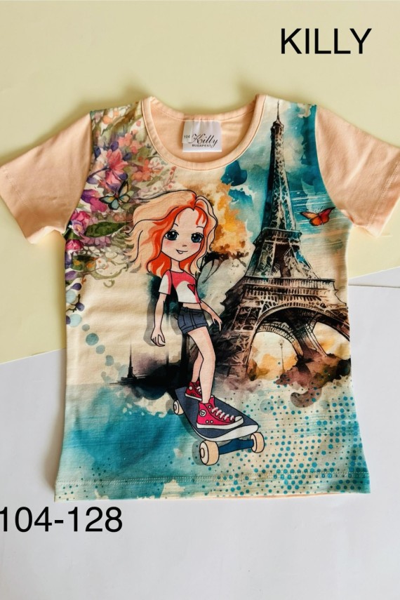 Killy design pamut mintás lány póló 
