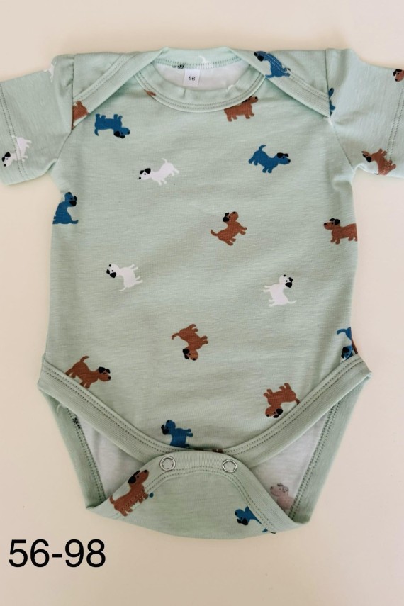 Linini zöld állatos body 