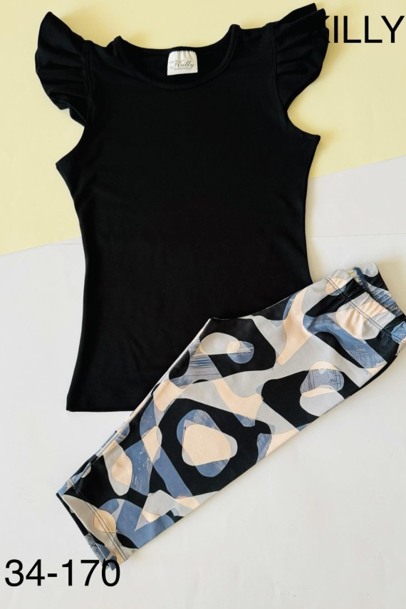 Killy design fekete fodros ujjú felső 