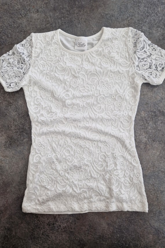 Ekrü csipke alkalmi felső 