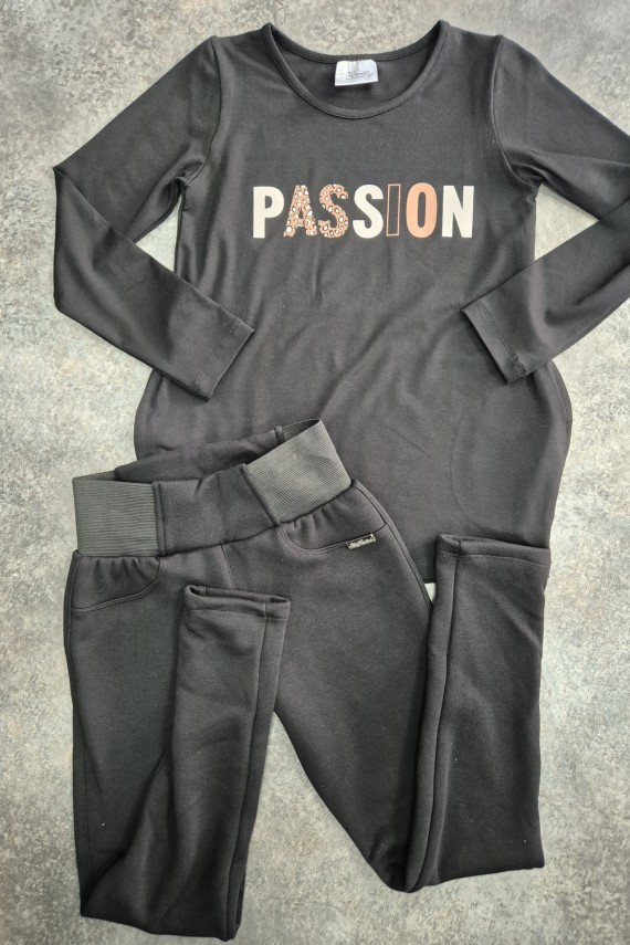 Killy design fekete meleg warm nadrág zsebes tunikával szettben 