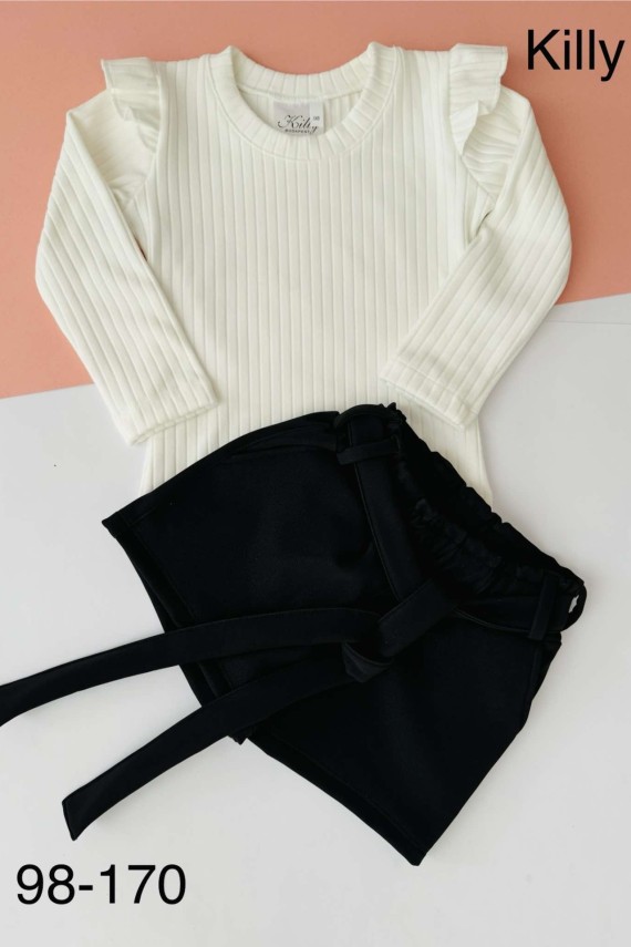 Killy design fekete short, fehér pihe puha felsővel szettben ovisoknak 