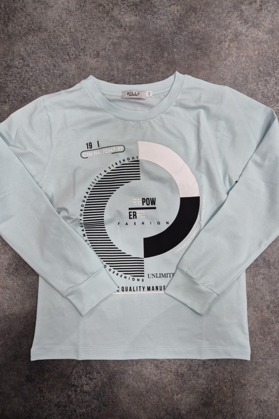 Killy design nagyfiús kékes-zöld hosszú ujjú póló 