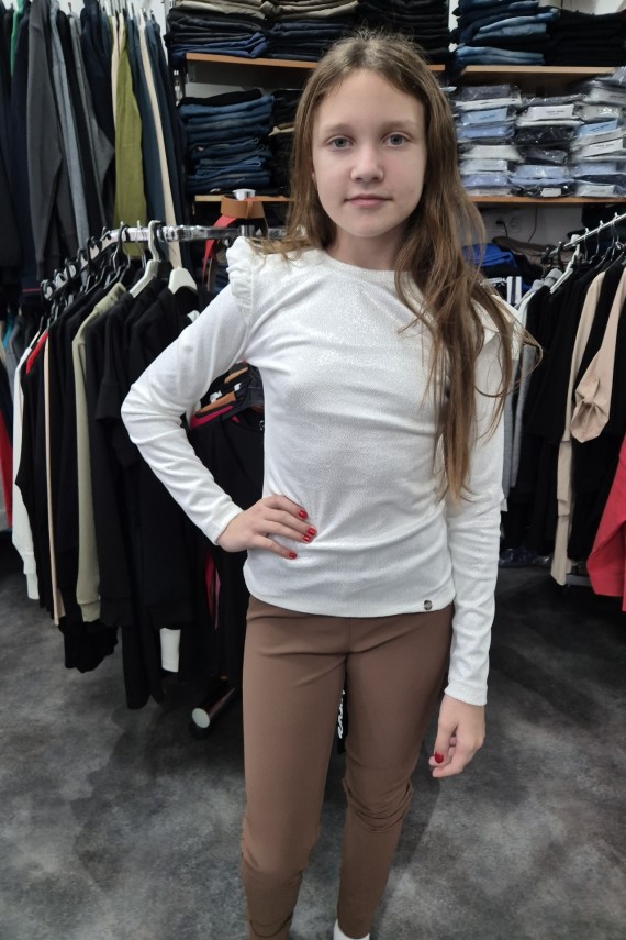 Killy design csillogó puha felső ovisoknak ekrü színben 