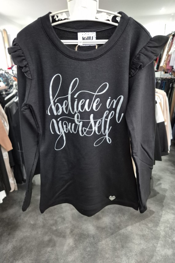 Killy design belül bolyhozott melegebb fekete felső 