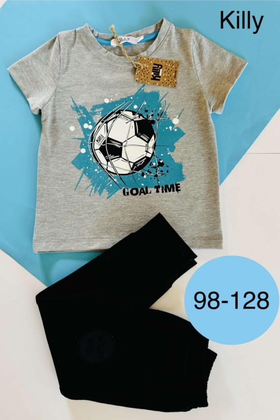 Killy design szürke focis pólós szett fekete nadrággal 