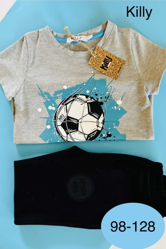 Killy design szürke focis pólós szett fekete nadrággal 