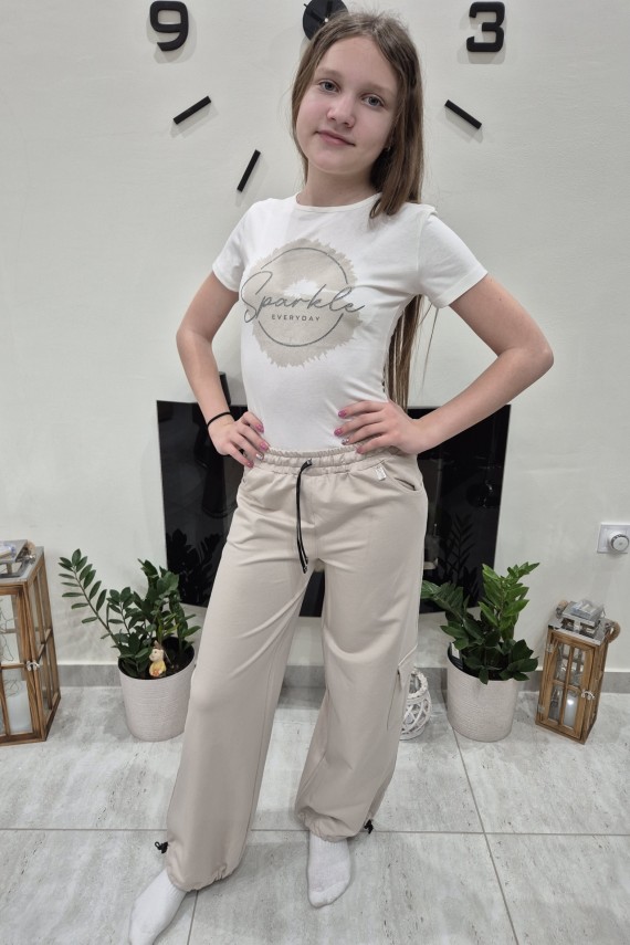 Killy design bőszárú bézs nadrág,  felsővel szettben 
