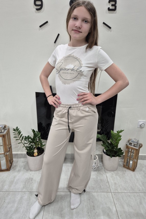 Killy design bőszárú bézs nadrág,  felsővel szettben 