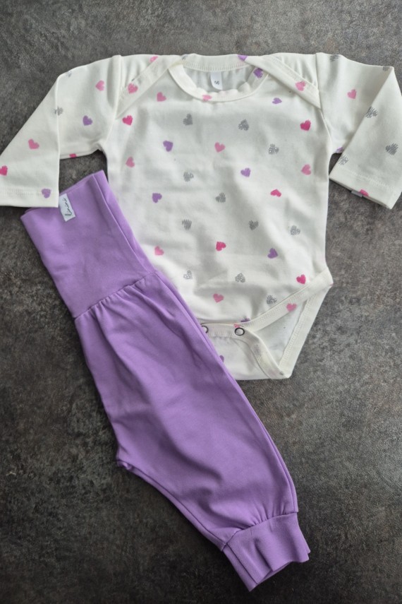 Linini lila pocaknadrágos szett 