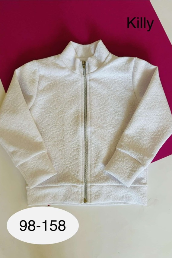 Killy design anyagában mintás fehér kardigán 