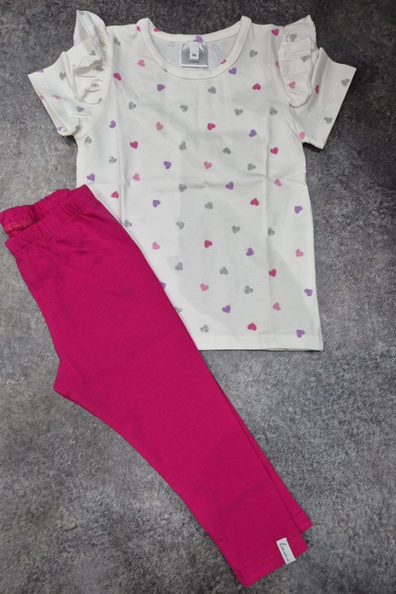 Linini pink, szíves pólós szett 