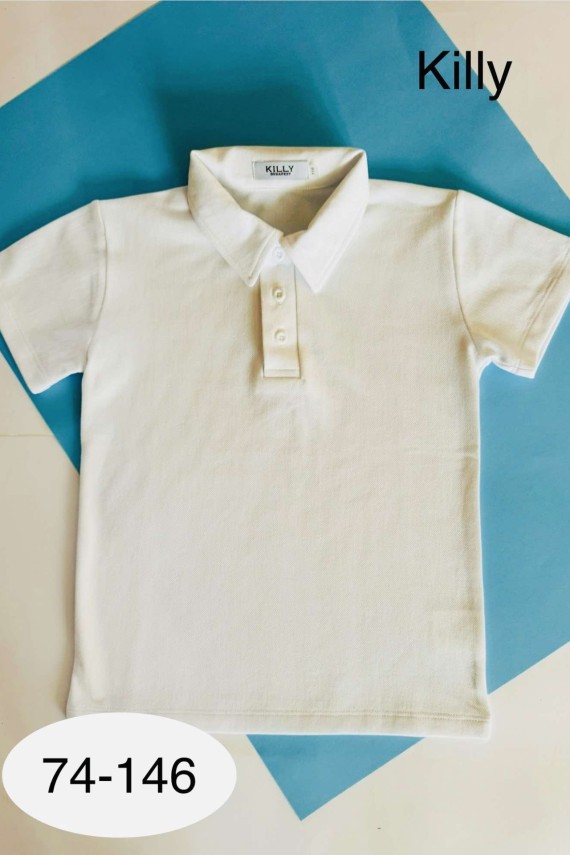 Killy design inggalléros fehér póló 