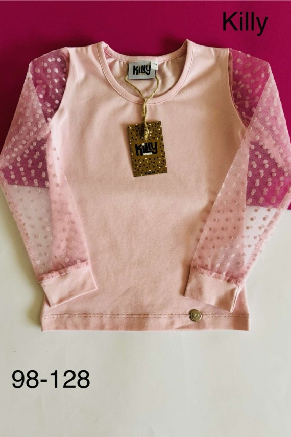 Killy design rózsaszín necc ujjú felső 
